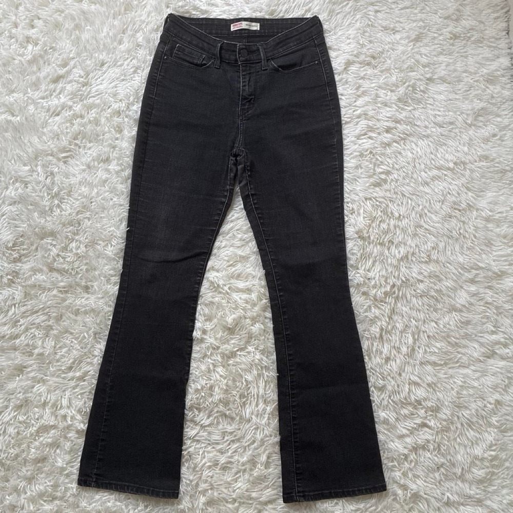 Vintage Y2K Levi's black mid rise bootcut black denim jeans 28x32